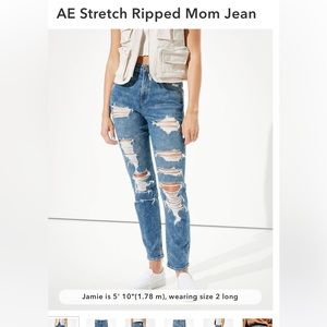 AE RIPPED MOM JEANS